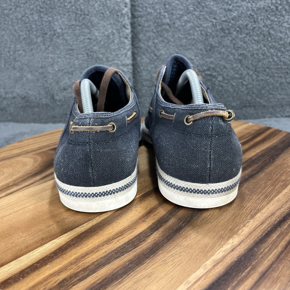 Aldo Shoes Navy Blue Mesh Canvas Shoes Mens Size 10 Brown Laces Breathable - Picture 6 of 14